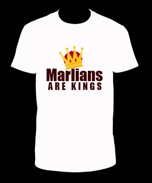 WHITE MARLIAN ARE KINGS T-SHIRT